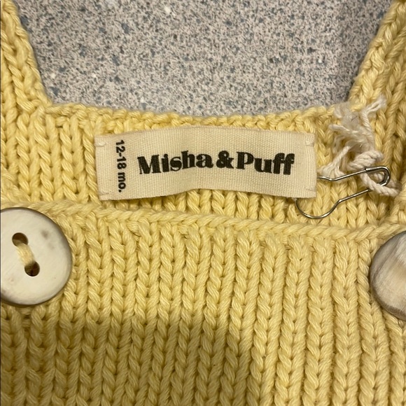 Misha & Puff Yellow Knit Baby Overalls - Picture 5 of 5